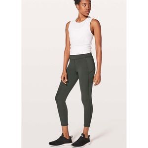 Lululemon final lap crop evergreen size 4